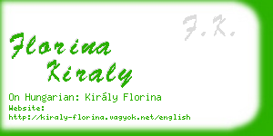 florina kiraly business card